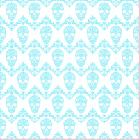 Light blue and white floral skull pattern craft vinyl sheet - HTV -  Adhesive Vinyl -  Halloween pattern HTV809