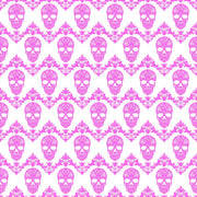 Pink and white floral skull pattern craft vinyl sheet - HTV -  Adhesive Vinyl -  Halloween pattern HTV817