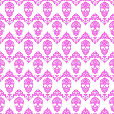 Pink and white floral skull pattern craft vinyl sheet - HTV -  Adhesive Vinyl -  Halloween pattern HTV817