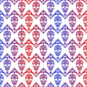 Blue purple red and white floral skull gradient pattern craft  vinyl sheet - HTV -  Adhesive Vinyl -  Halloween pattern HTV825 - Breeze Crafts