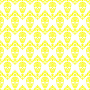 Yellow and white floral skull pattern craft vinyl sheet - HTV -  Adhesive Vinyl -  Halloween pattern HTV802