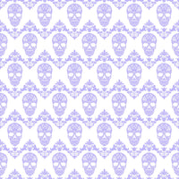 Lavender and white floral skull pattern craft vinyl sheet - HTV -  Adhesive Vinyl -  Halloween pattern HTV811