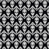 Black and white floral skull pattern craft  vinyl sheet - HTV -  Adhesive Vinyl -  Halloween pattern HTV829 - Breeze Crafts