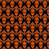 Black and orange floral skull pattern craft  vinyl sheet - HTV -  Adhesive Vinyl -  Halloween pattern HTV831 - Breeze Crafts