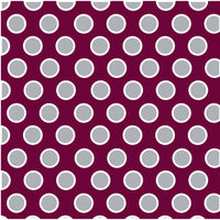 Maroon with white and grey polka dots craft  vinyl - HTV -  Adhesive Vinyl -  large polka dot pattern HTV742