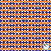 Navy and orange quatrefoil craft  vinyl - HTV -  Adhesive Vinyl -  quatrefoil pattern HTV1429