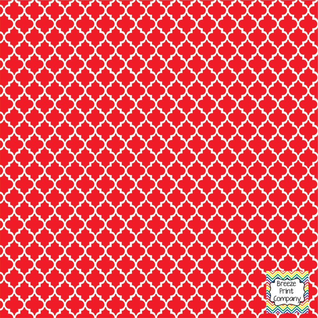Red quatrefoil craft  vinyl sheet - HTV -  Adhesive Vinyl -  quarterfoil pattern HTV1440