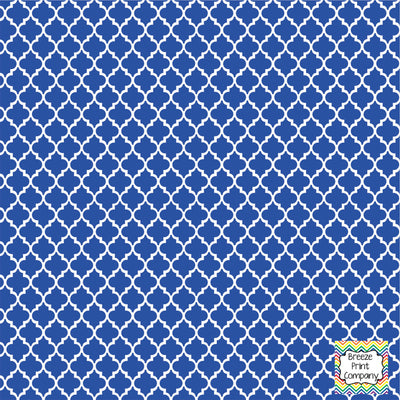 Blue and white quartrefoil craft  vinyl - HTV -  Adhesive Vinyl -  quartrefoil pattern   HTV1405 - Breeze Crafts