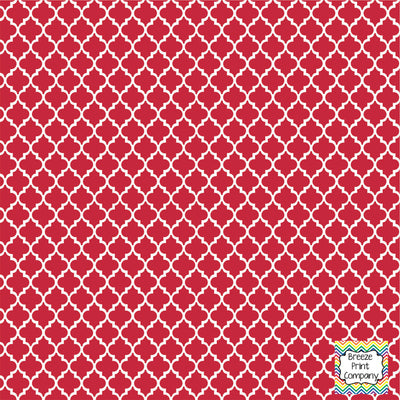 Brick red and white quartrefoil craft  vinyl - HTV -  Adhesive Vinyl -  quartrefoil pattern   HTV1406 - Breeze Crafts