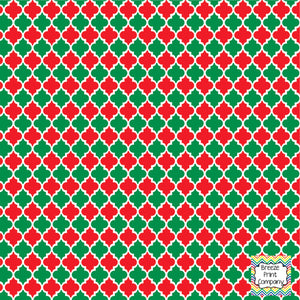 Red and green quatrefoil craft  vinyl - HTV -  Adhesive Vinyl -  quatrefoil pattern Christmas HTV1439