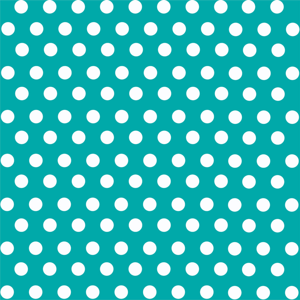 Teal with white polka dot pattern craft  vinyl - HTV -  Adhesive Vinyl -  medium polka dots HTV1604