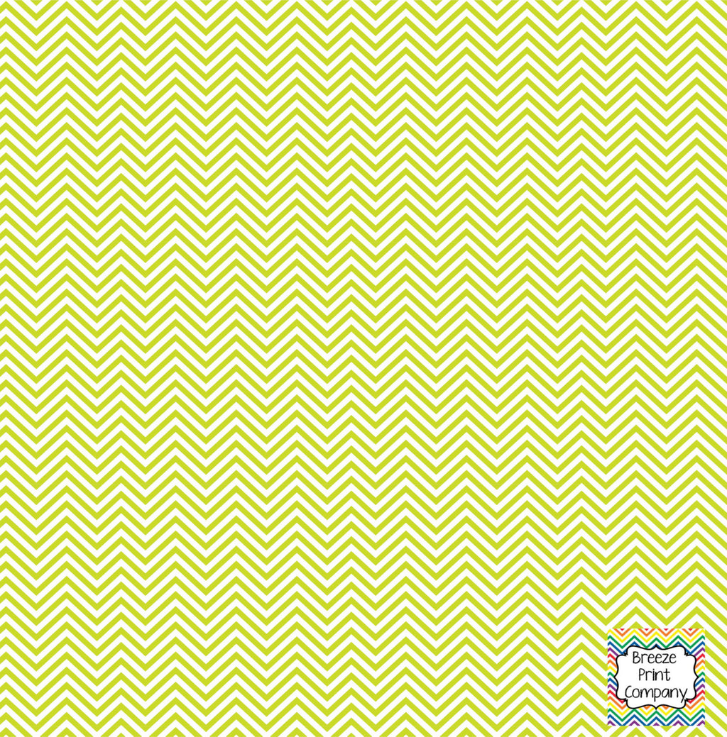 Lime and white mini chevron craft  vinyl - HTV -  Adhesive Vinyl -  zig zag pattern HTV1527