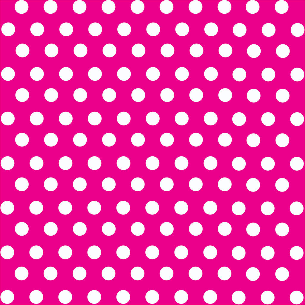 Magenta with white polka dot pattern craft  vinyl - HTV -  Adhesive Vinyl -  medium polka dots HTV1613