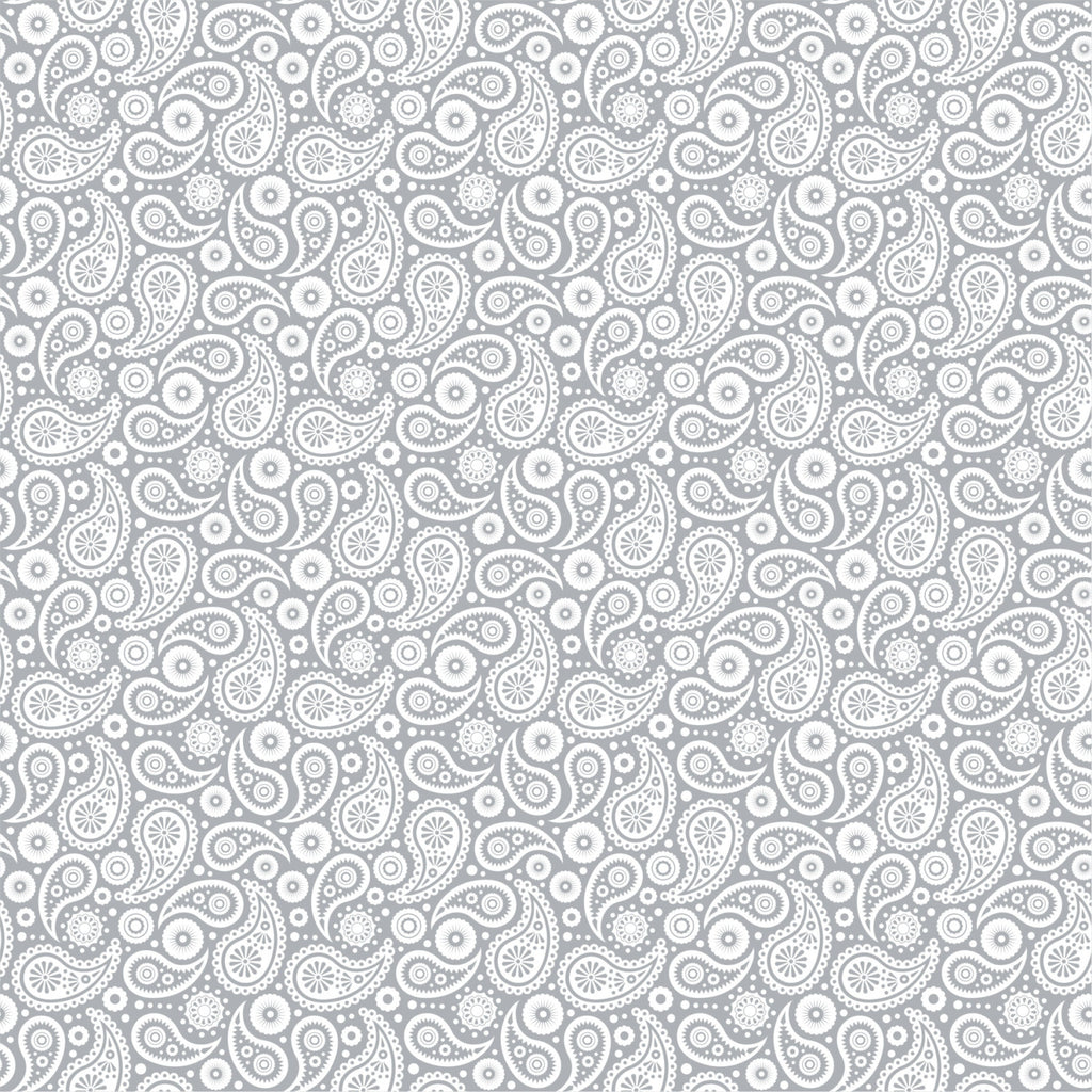 Grey and white paisley pattern craft  vinyl sheet - HTV -  Adhesive Vinyl -   HTV1901