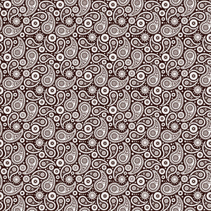 Brown and white paisley pattern craft  vinyl sheet - HTV -  Adhesive Vinyl -  dark brown HTV1929 - Breeze Crafts