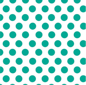 Teal polka dot craft  vinyl - HTV -  Adhesive Vinyl -  white with large polka dot pattern HTV753