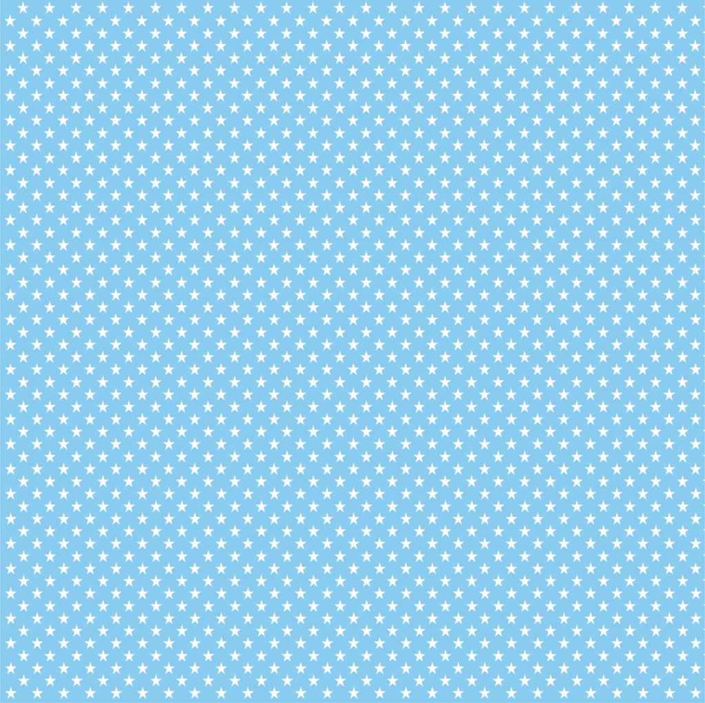 Light blue with white mini stars craft  vinyl sheet - HTV -  Adhesive Vinyl -  star pattern HTV2406