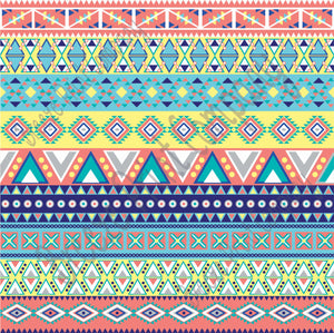 Aztec tribal pattern craft  vinyl coral, aqua, gray, yellow, teal, and navy - HTV -  Adhesive Vinyl -  Peruvian pattern HTV2100 - Breeze Crafts