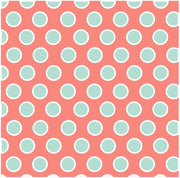 Coral with mint and white dots craft  vinyl - HTV -  Adhesive Vinyl -  large polka dot pattern HTV752 - Breeze Crafts