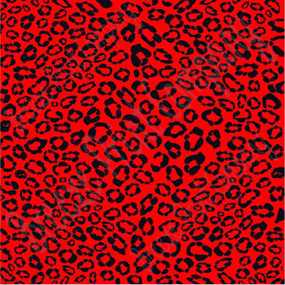Red and black cheetah print craft  vinyl sheet - HTV -  Adhesive Vinyl -  vinyl  HTV4002