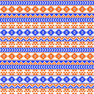 Blue and orange tribal pattern craft  vinyl - HTV -  Adhesive Vinyl -  Aztec Peruvian pattern HTV964 - Breeze Crafts