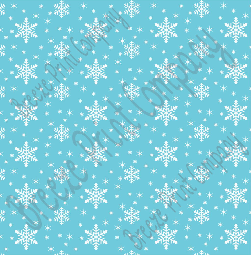 Aqua snowflake craft  vinyl sheet - HTV -  Adhesive Vinyl -  winter pattern HTV1300 - Breeze Crafts