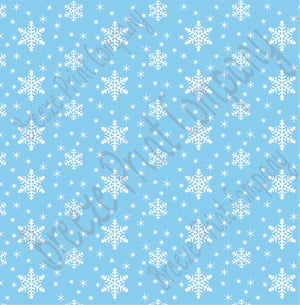 Light blue snowflake craft  vinyl sheet - HTV -  Adhesive Vinyl -  winter pattern holiday HTV1307