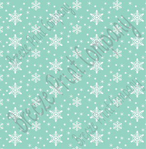 Mint snowflake craft  vinyl sheet - HTV -  Adhesive Vinyl -  winter pattern holiday HTV1312