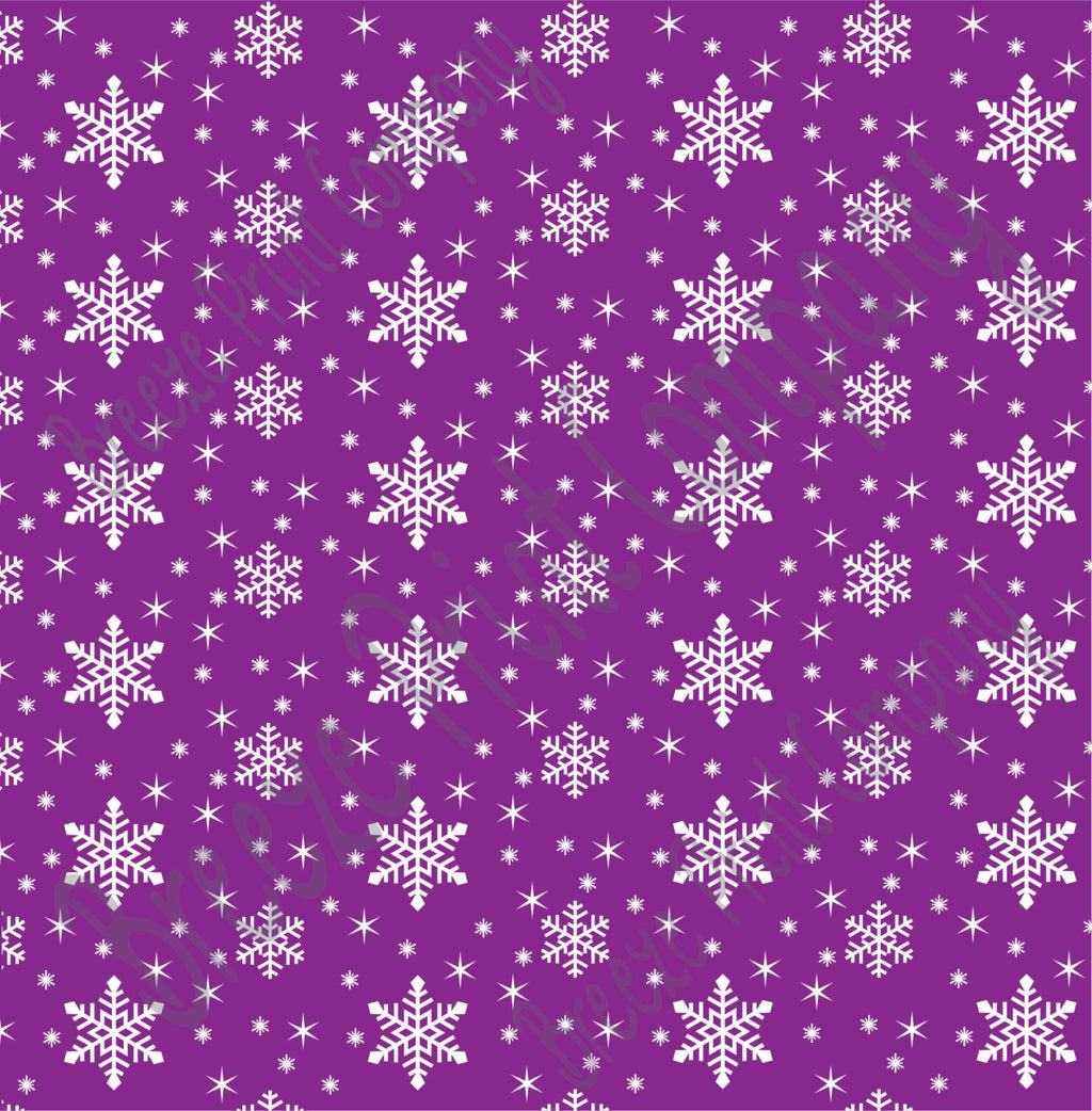 Purple snowflake craft  vinyl sheet - HTV -  Adhesive Vinyl -  winter pattern holiday HTV1315
