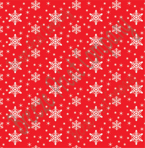 Red snowflake craft  vinyl sheet - HTV -  Adhesive Vinyl -  winter pattern holiday Christmas HTV1316