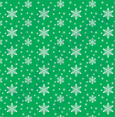 Green snowflake craft  vinyl sheet - HTV -  Adhesive Vinyl -  winter pattern holiday Christmas HTV1305