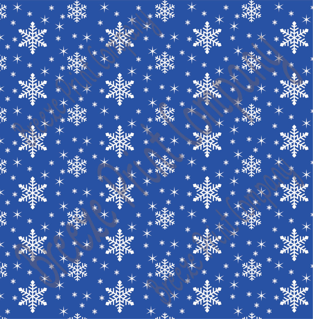Blue snowflake craft  vinyl sheet - HTV -  Adhesive Vinyl -  winter pattern holiday HTV1319 - Breeze Crafts