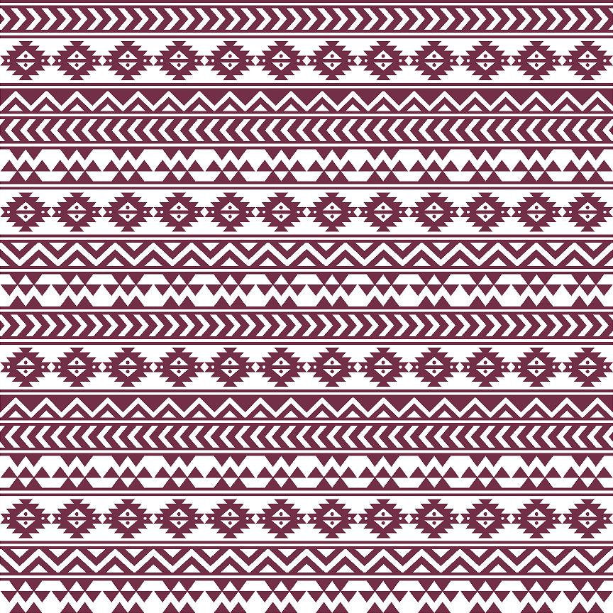 Maroon and white tribal pattern craft vinyl - HTV -  Adhesive Vinyl -  Aztec Peruvian pattern HTV966