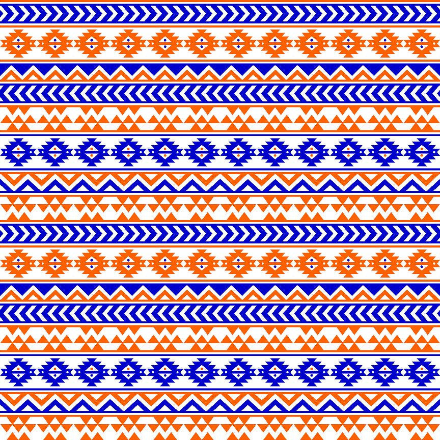 Navy and orange tribal pattern craft vinyl - HTV -  Adhesive Vinyl -  Aztec Peruvian pattern HTV965