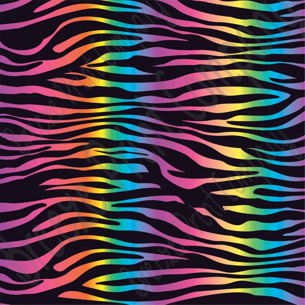 Rainbow zebra print craft vinyl sheet - HTV - Adhesive Vinyl - pattern
