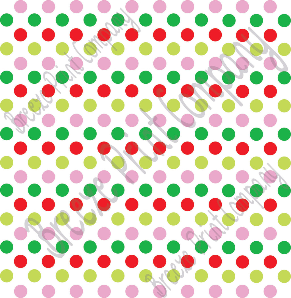 Green, red, lime and pink dot pattern craft  vinyl - HTV -  Adhesive Vinyl -  medium polka dots Christmas colors HTV1629