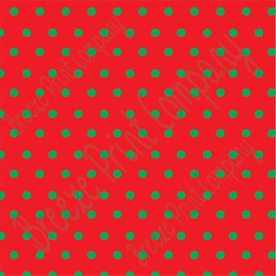 Red with green polka dots craft  vinyl - HTV -  Adhesive Vinyl -  small polka dot pattern   HTV183