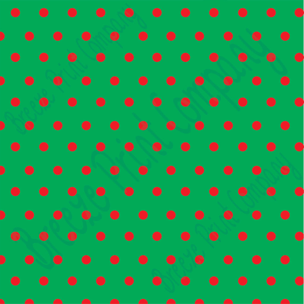Green with red polka dots craft  vinyl - HTV -  Adhesive Vinyl -  small polka dot pattern   HTV184