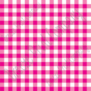 Magenta pink and white buffalo check craft  vinyl pattern sheet - HTV -  Adhesive Vinyl -  htv3402