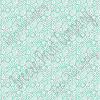 Mint and white paisley pattern craft  vinyl sheet - HTV -  Adhesive Vinyl -  mint green HTV1910