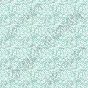 Mint and white paisley pattern craft  vinyl sheet - HTV -  Adhesive Vinyl -  mint green HTV1910