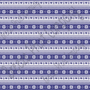 Navy and white Christmas pattern craft  vinyl sheet - HTV -  Adhesive Vinyl -  Nordic knitted sweater pattern HTV3610