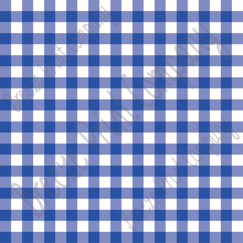 Royal blue and white plaid patterned vinyl, Heat Transfer/HTV or Adhes
