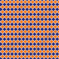 Blue and orange quartrefoil craft  vinyl - HTV -  Adhesive Vinyl -  quartrefoil pattern HTV1443 - Breeze Crafts