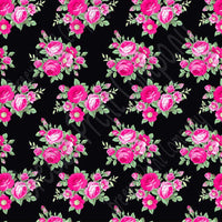 Pink rose floral craft  vinyl sheet - HTV -  Adhesive Vinyl -  with black background flower pattern vinyl  HTV2226