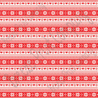 Red and white Christmas pattern craft  vinyl sheet - HTV -  Adhesive Vinyl -  Nordic knitted sweater pattern HTV3602
