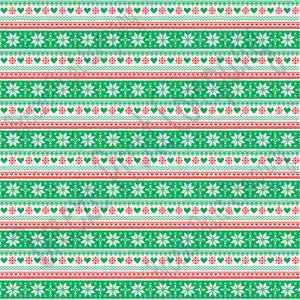 Green, red and white Christmas pattern craft  vinyl sheet - HTV -  Adhesive Vinyl -  Nordic knitted sweater pattern HTV3603