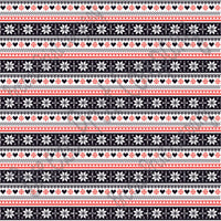 Black, red and white Christmas pattern craft  vinyl sheet - HTV -  Adhesive Vinyl -  Nordic knitted sweater pattern HTV3604 - Breeze Crafts