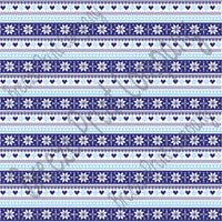 Navy, light blue and white Christmas pattern craft  vinyl sheet - HTV -  Adhesive Vinyl -  Nordic knitted sweater pattern HTV3606