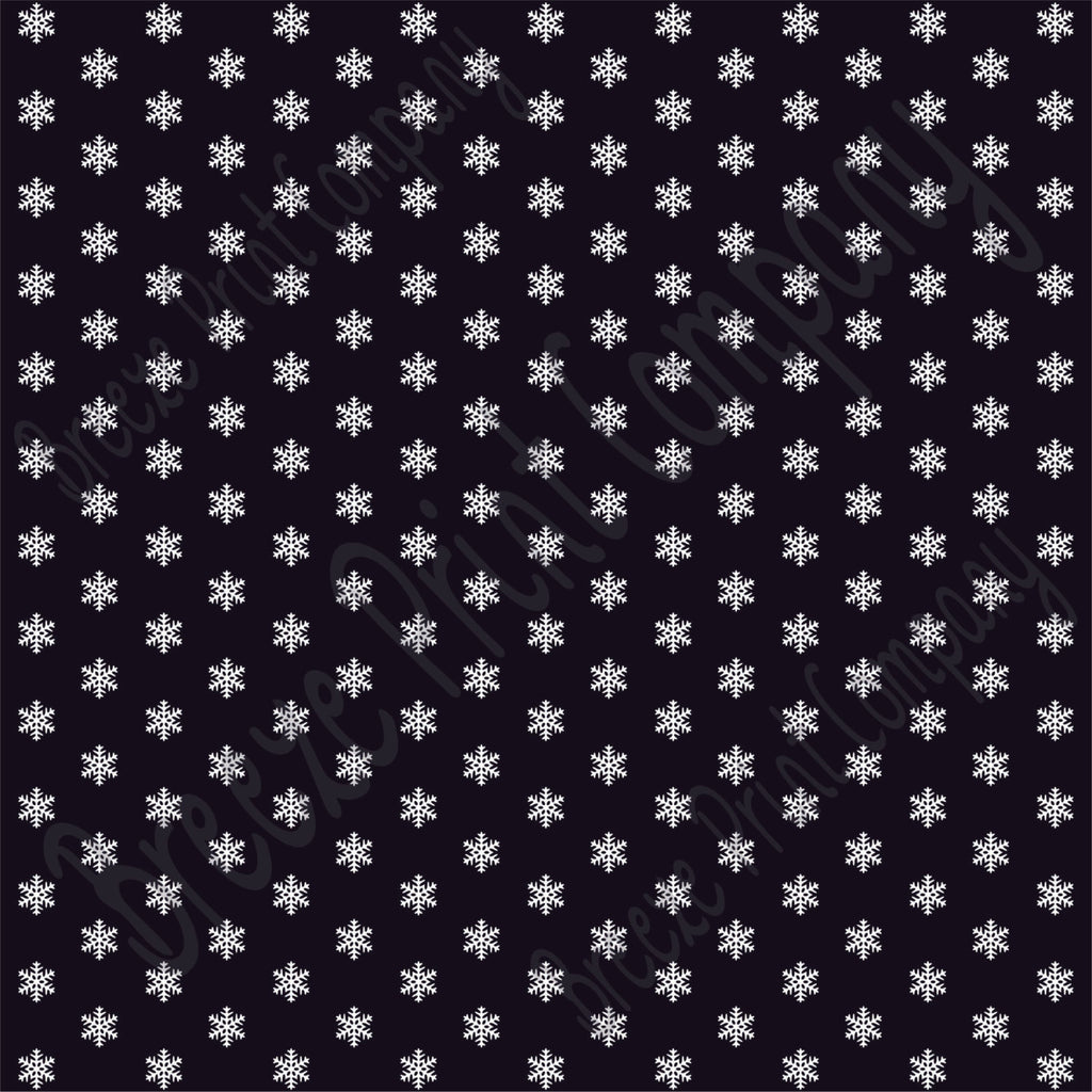 Black snowflake craft vinyl sheet - HTV - Adhesive Vinyl - winter patt